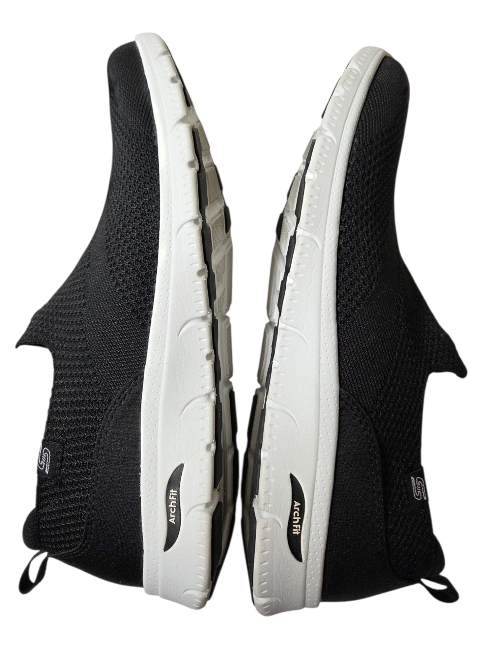 Skechers Arch Fit Air-Cooled Slip On Sneakers Black White Size 8 - Picture 3 of 11